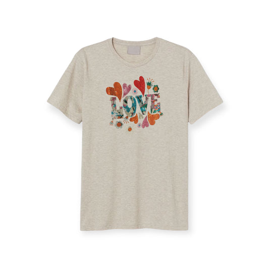 Love Design Retro Vibrant Rhinestone T-Shirt Retro Chic Meets Dazzling Elegance!