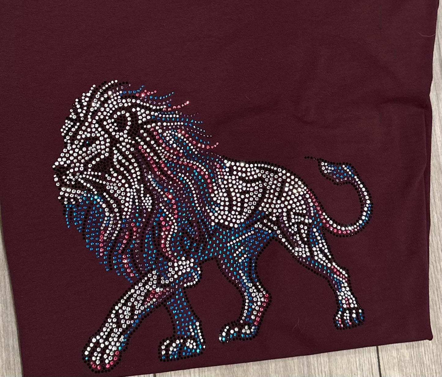 Unleash the Power of the King—Lion Vibrant Rhinestone T-Shirt